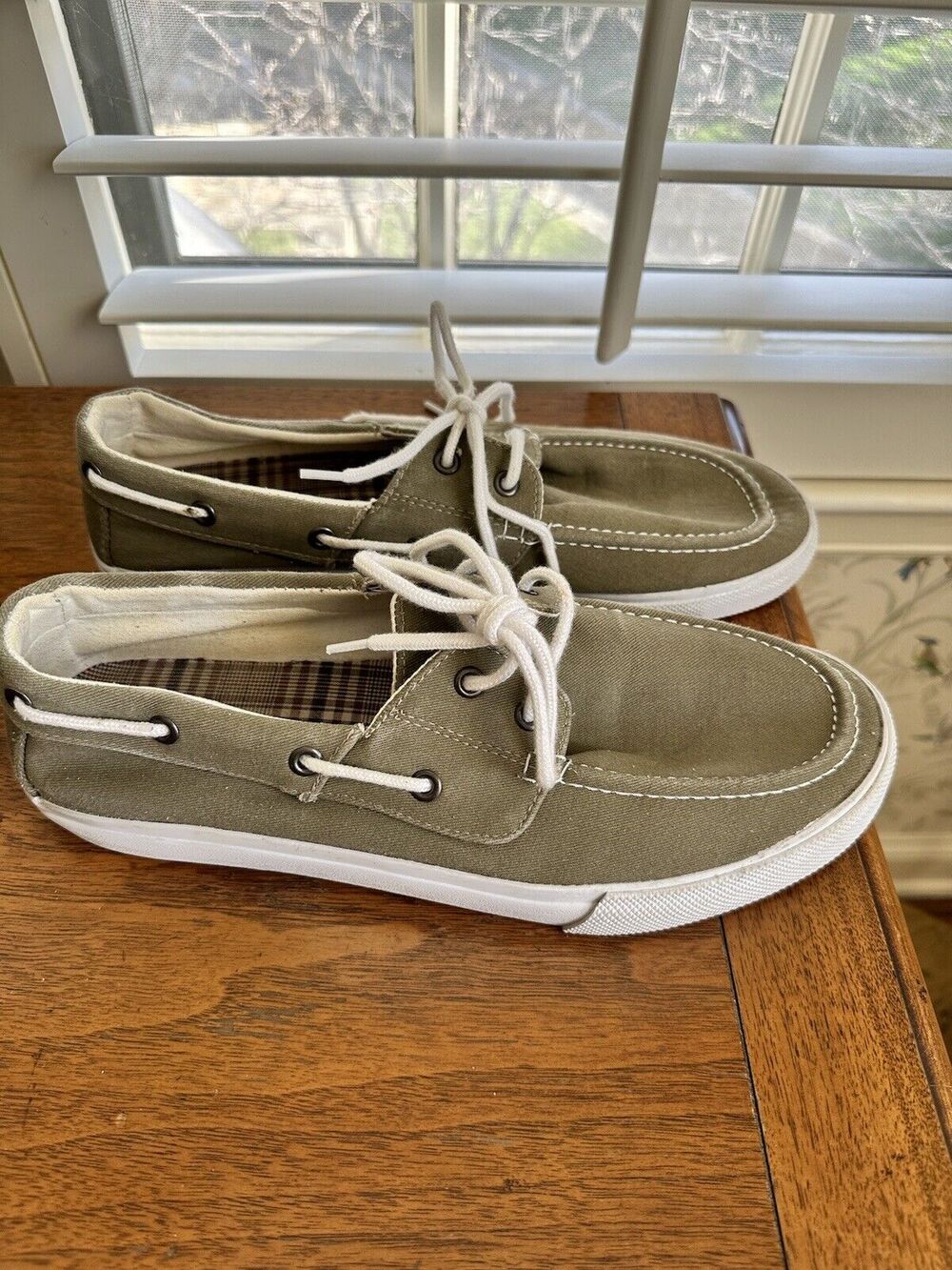 THOM MCAN GRAY CANVAS BOAT DECK MENS Size 9 SHOES